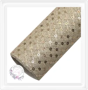 ∙ Sequin Knit Texture Faux Leather ∙ Champagne Gold  ∙
