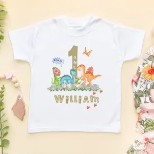 1st Birthday Dinosaur Themed Personalised T Shirt
