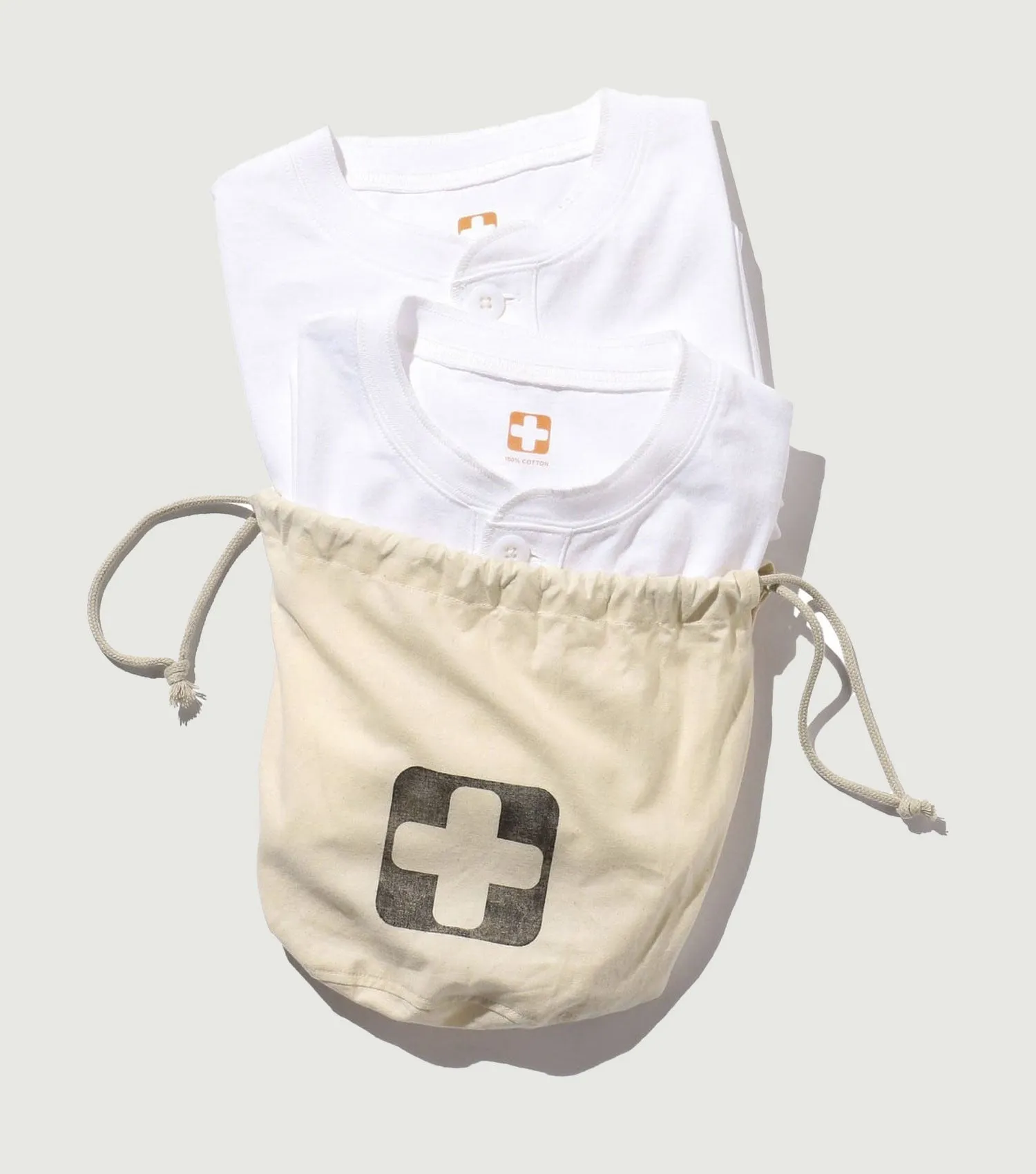 2 Pack Henley Tee White