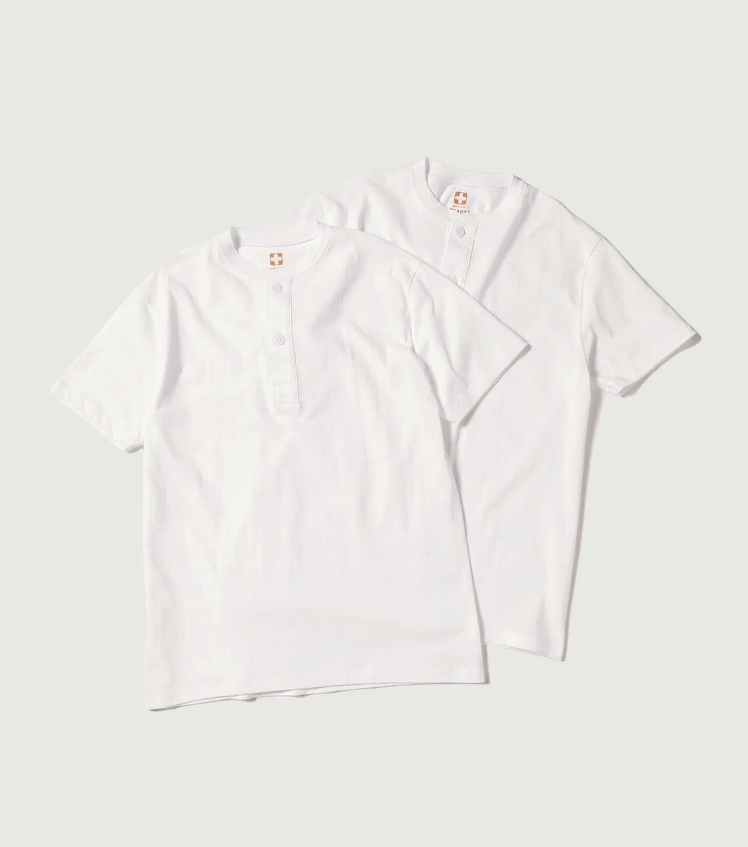 2 Pack Henley Tee White