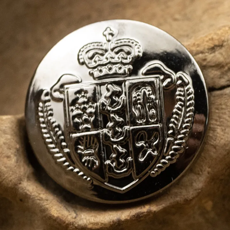 20mm Vintage British Black Nickel Crown Lion Metal Shank Button 6pcs