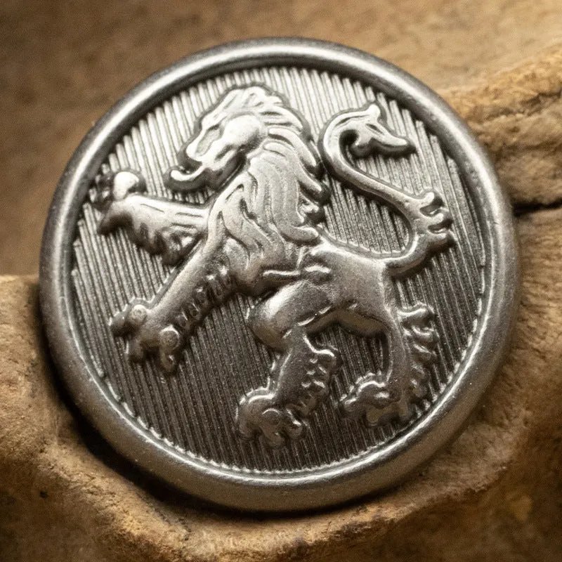 20mm Vintage British Black Nickel Crown Lion Metal Shank Button 6pcs