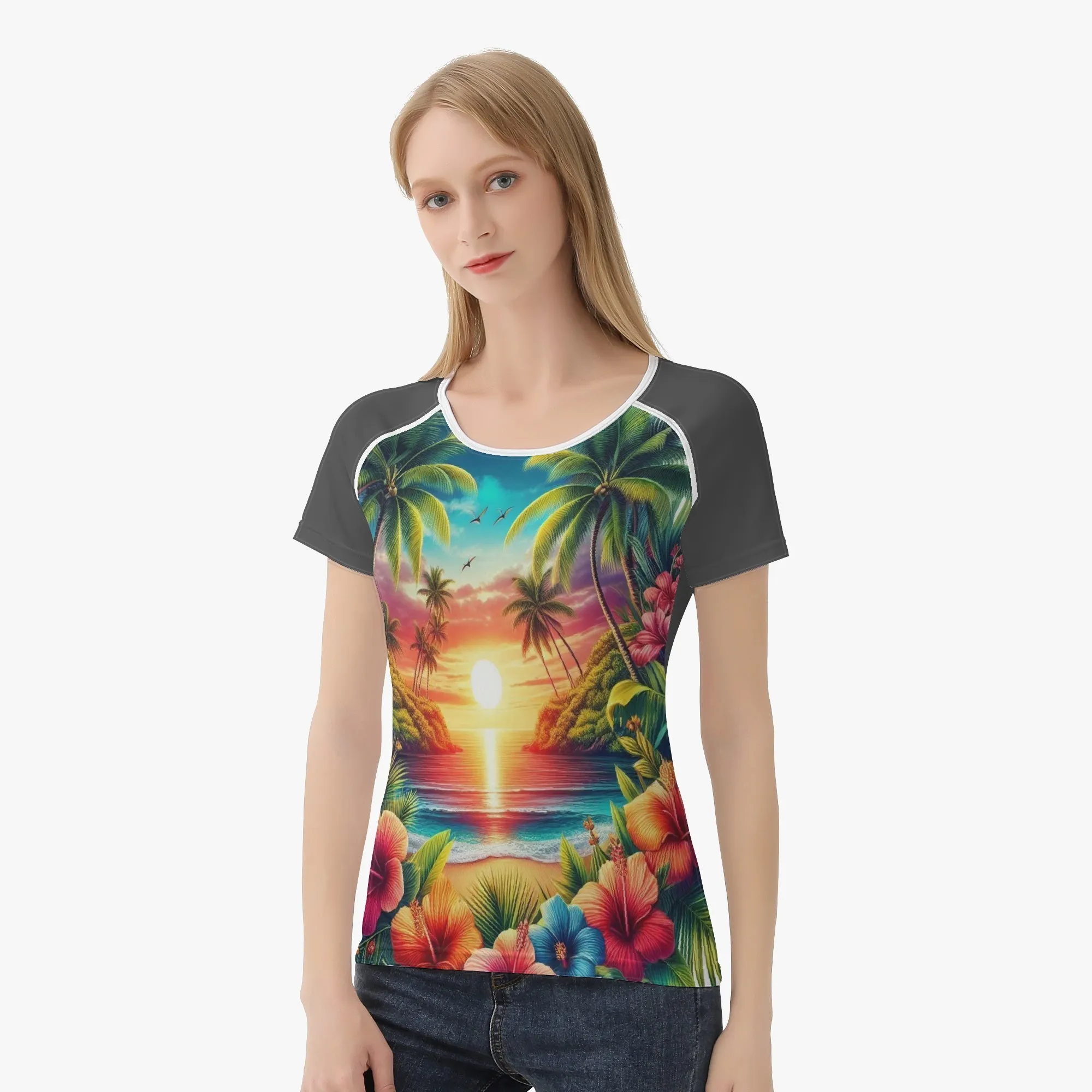 220. Handmade AOP Women T-shirt