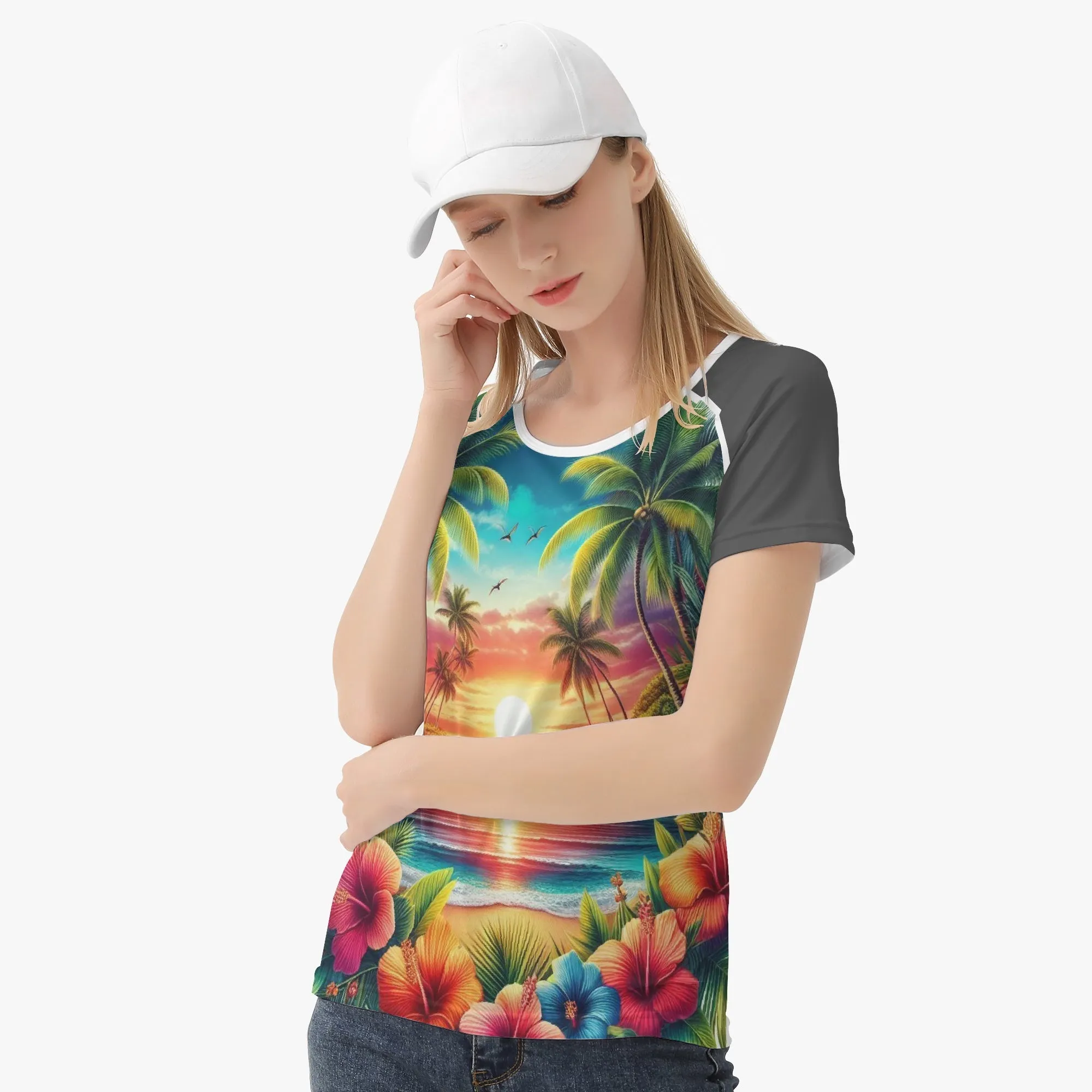 220. Handmade AOP Women T-shirt