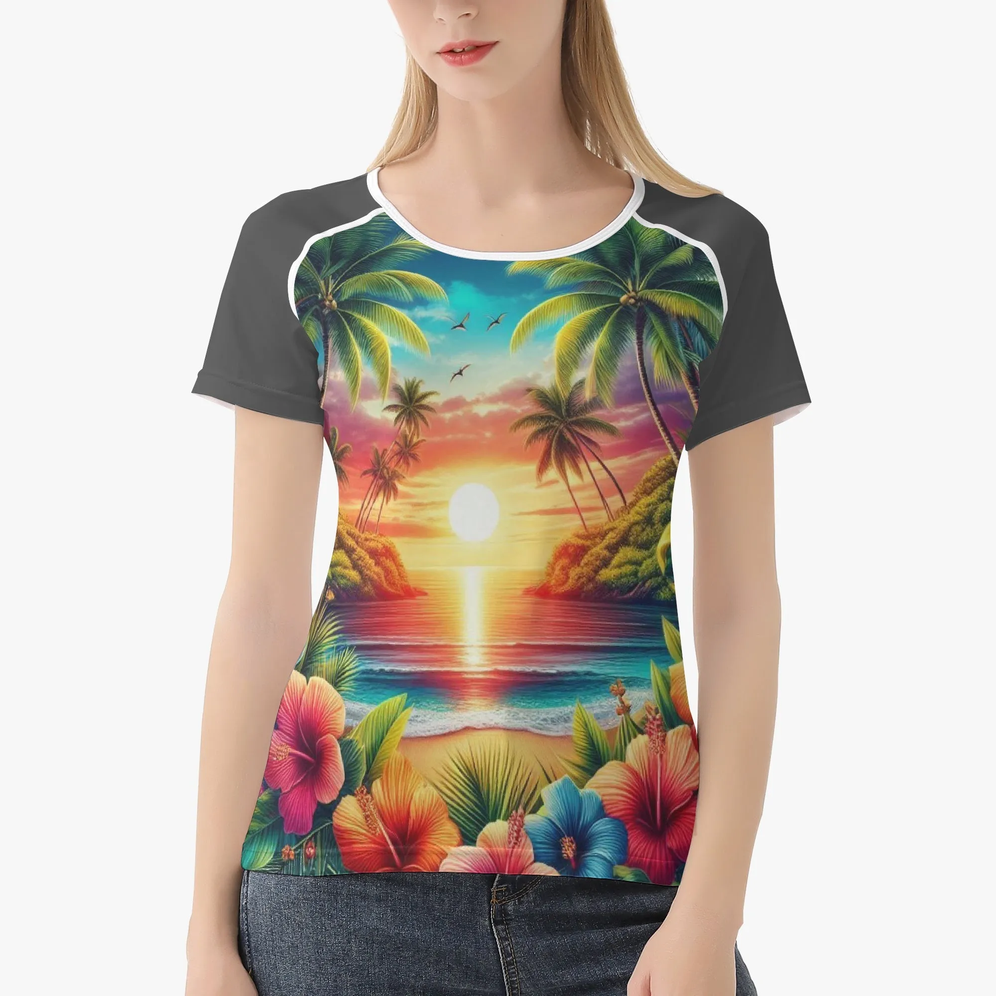 220. Handmade AOP Women T-shirt