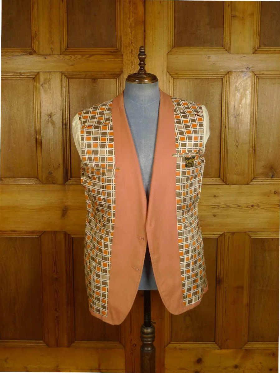 24/1045 wonderful 1976 vintage cyril a castle savile row conduit st bespoke peach wool blazer w/ beautiful detailing 44 short to regular