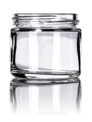 2oz Clear Glass Straight-Sided Jar - White Smooth or Black Smooth Lids - (Various Counts)