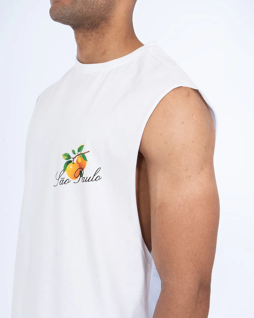 2t Reign Tall Drop Armhole Printed Tank Top (white)