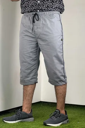 3 Quarter Grey Sophisticated Cotton Shorts - 0424057