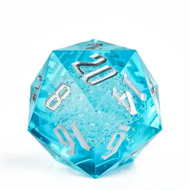 55mm Titan D20 - Sharp Edge Cyan Bubbles
