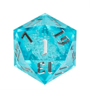 55mm Titan D20 - Sharp Edge Cyan Bubbles