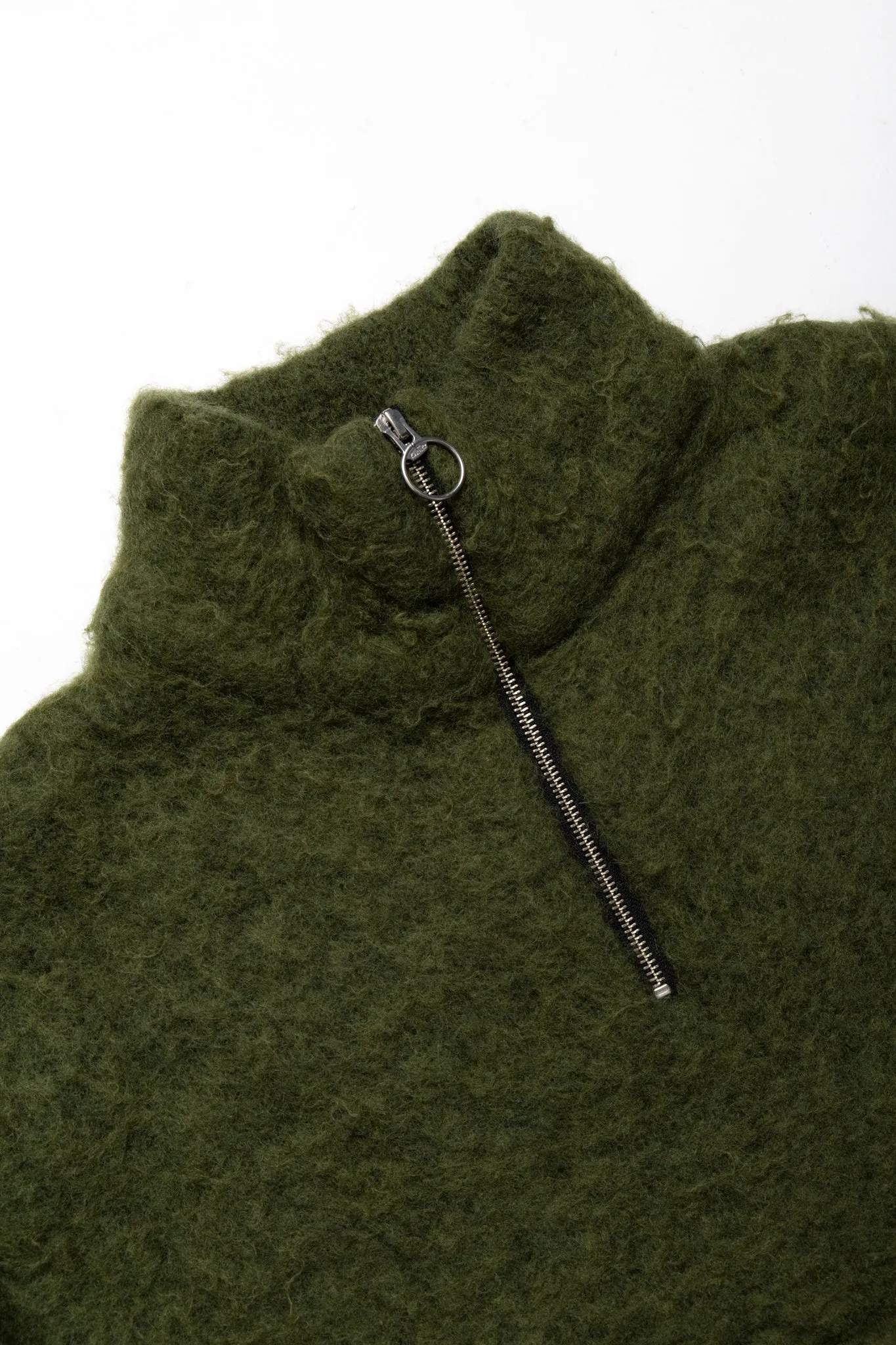 5G Mohair Half ZIP Anorak - Green