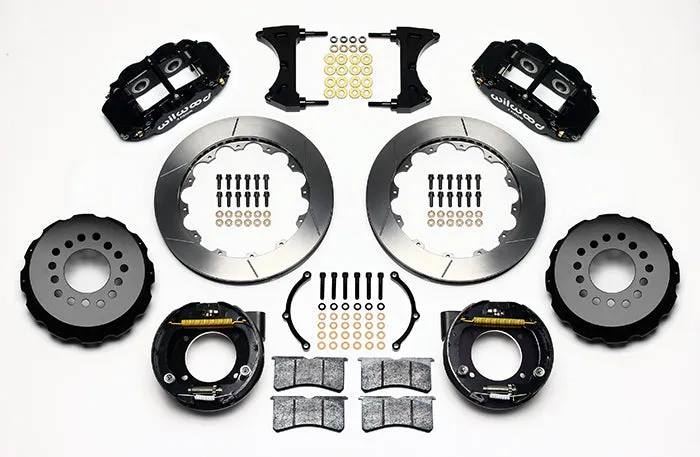 63-70 CHEVY C10 FULL DISC BRAKE KIT & RIDETECH SPINDLES,13" ROTORS,BLACK CALIPER