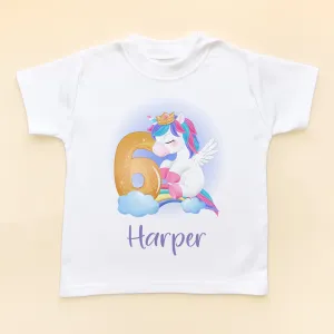 6th Birthday Unicorn Personalised T Shirt
