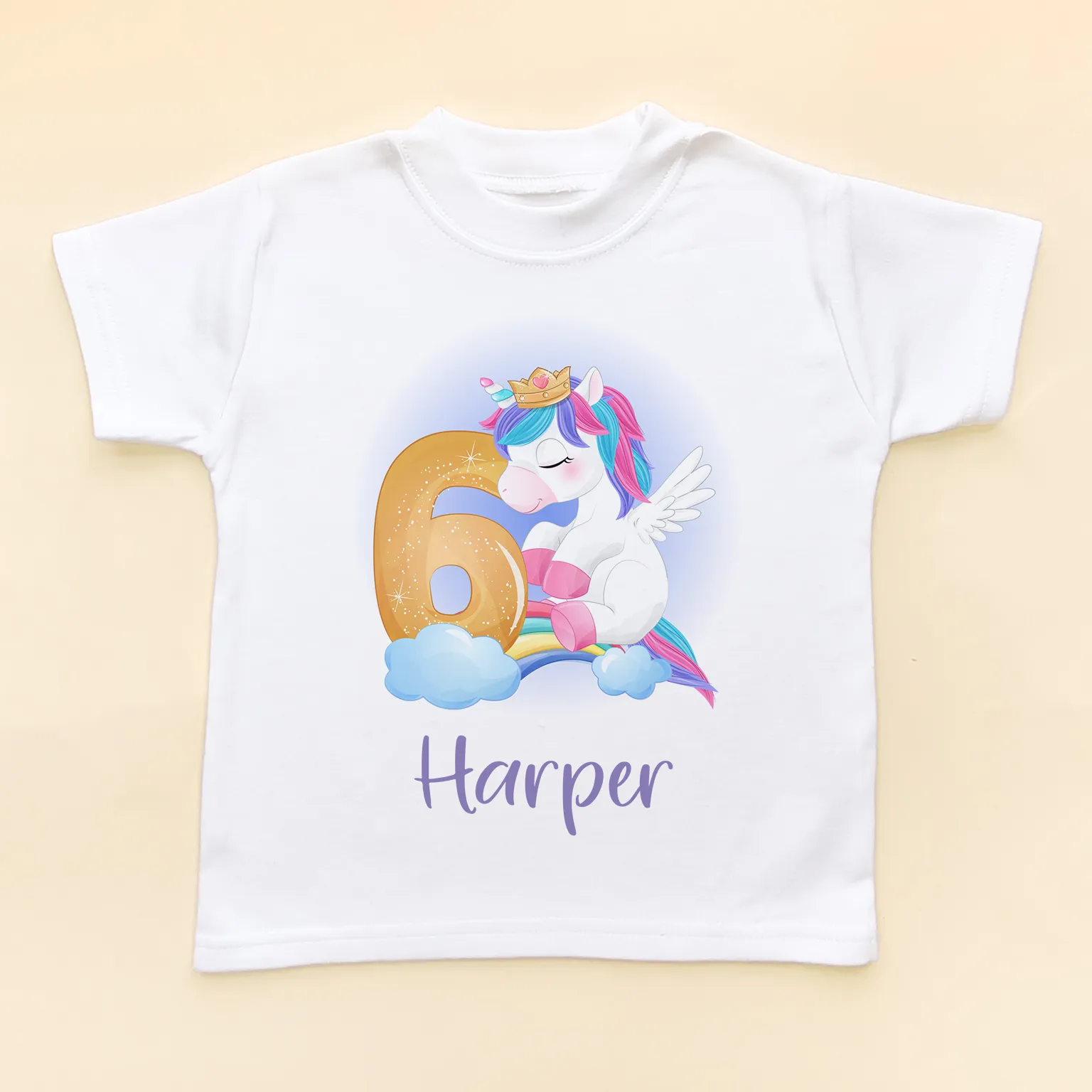6th Birthday Unicorn Personalised T Shirt