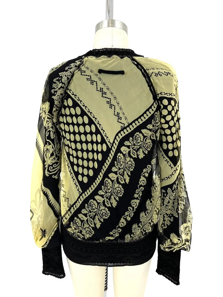 90s Jean Paul Gaultier Maille Chiffon & Wool Cardigan