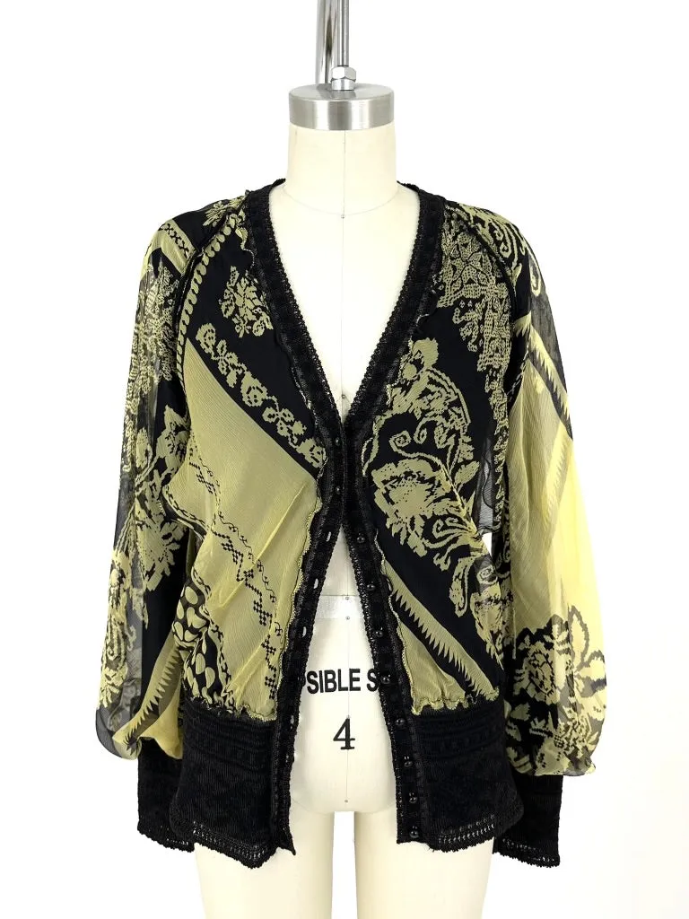 90s Jean Paul Gaultier Maille Chiffon & Wool Cardigan