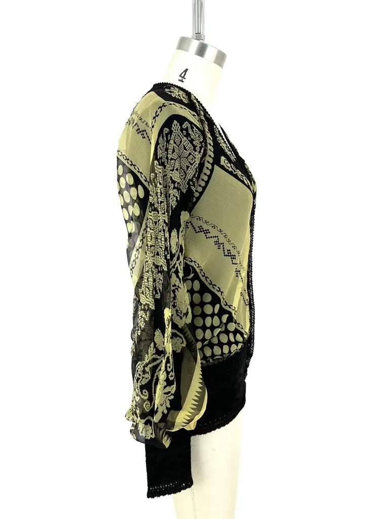 90s Jean Paul Gaultier Maille Chiffon & Wool Cardigan