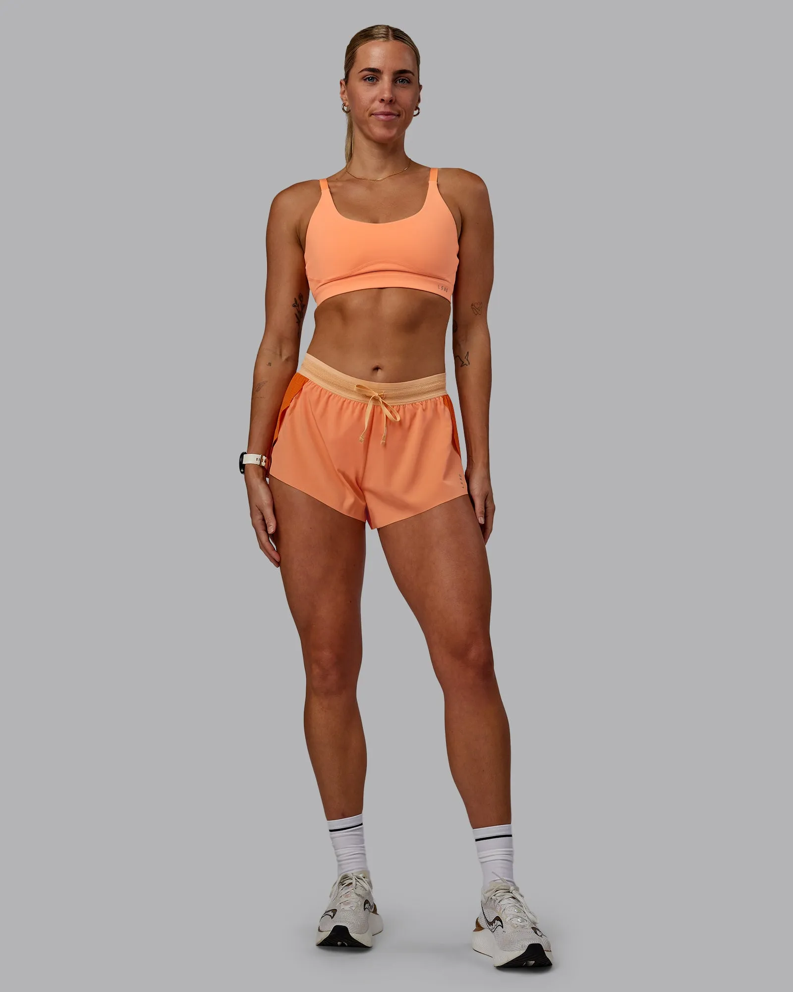 Accelerate Run Short 3" - Cantaloupe Colourblock