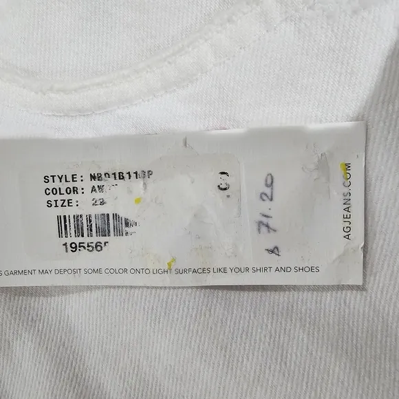 Ag Jeans Alexxis Short, Women's,White, 29 NWT