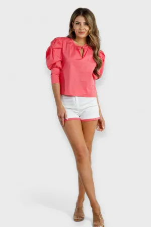 Alice Coral Pink Blouse and Shorts Set