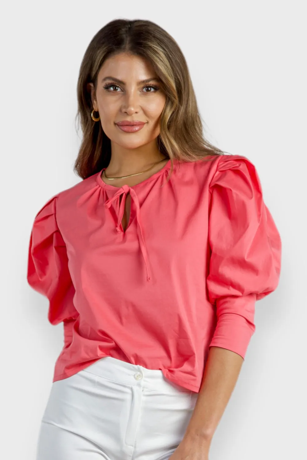 Alice Coral Pink Blouse and Shorts Set