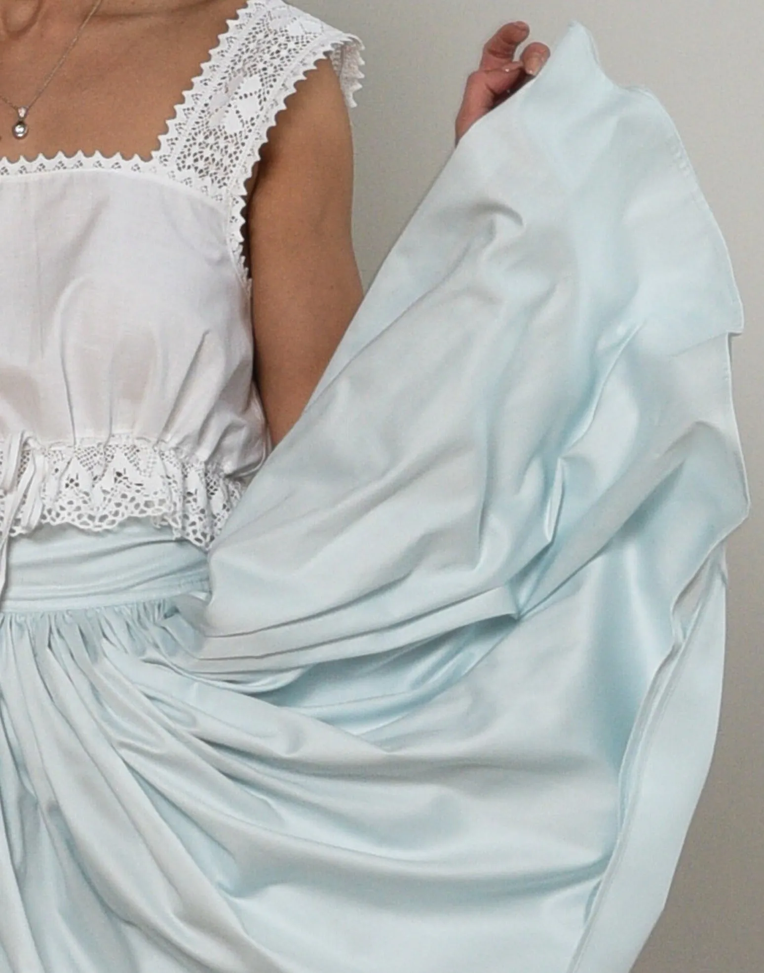 Alice in Wonderland Full Circle Wrap Skirt in Pale Blue
