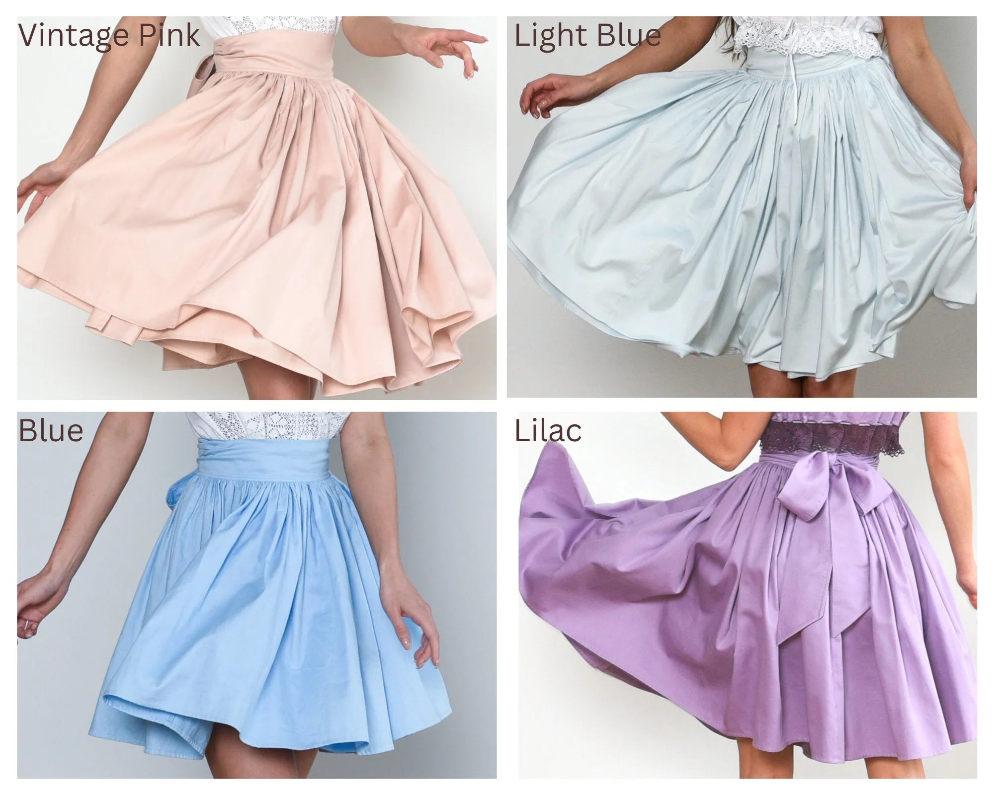 Alice in Wonderland Full Circle Wrap Skirt in Pale Blue