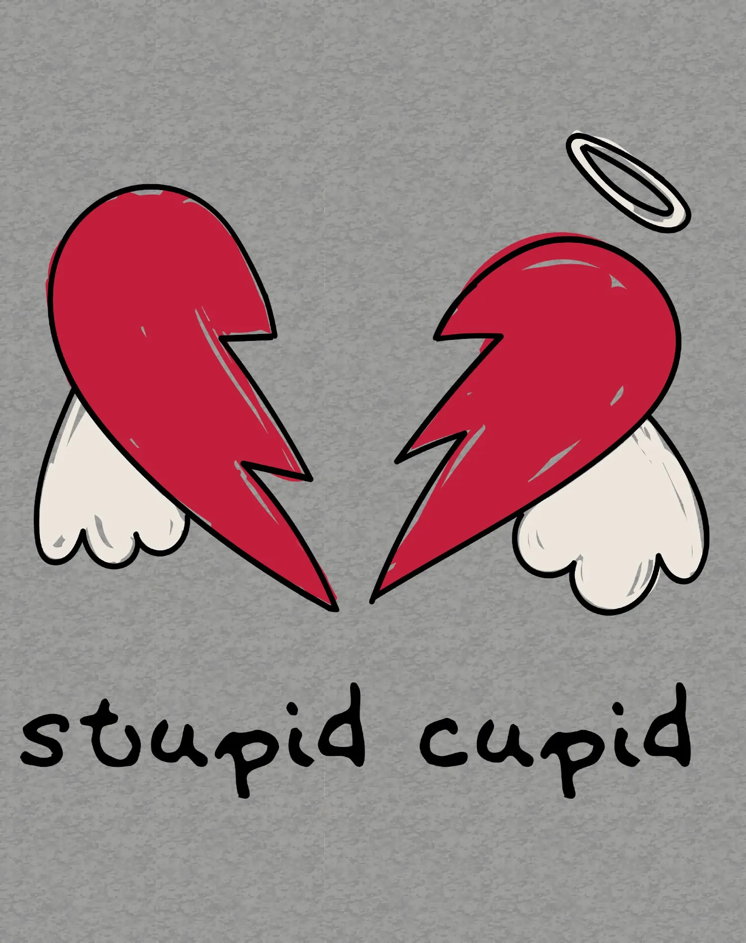Anti Valentine Stupid Cupid Broken Heart Wings Women's T-shirt