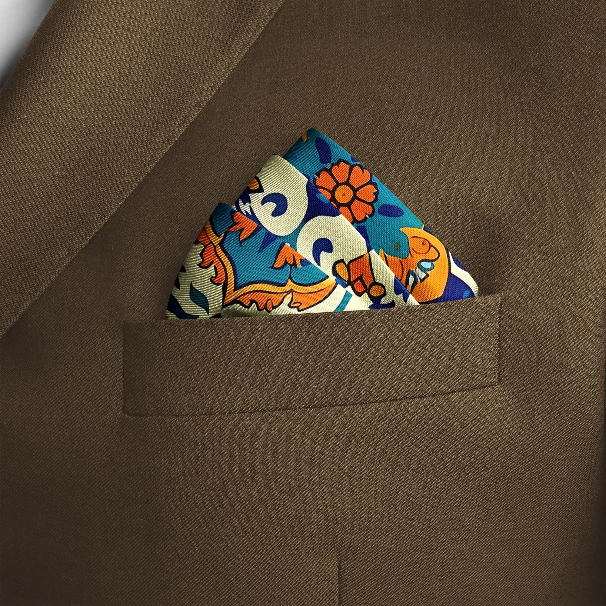 ARABESQUE VINTAGE ELEGENT SILK POCKET SQUARE