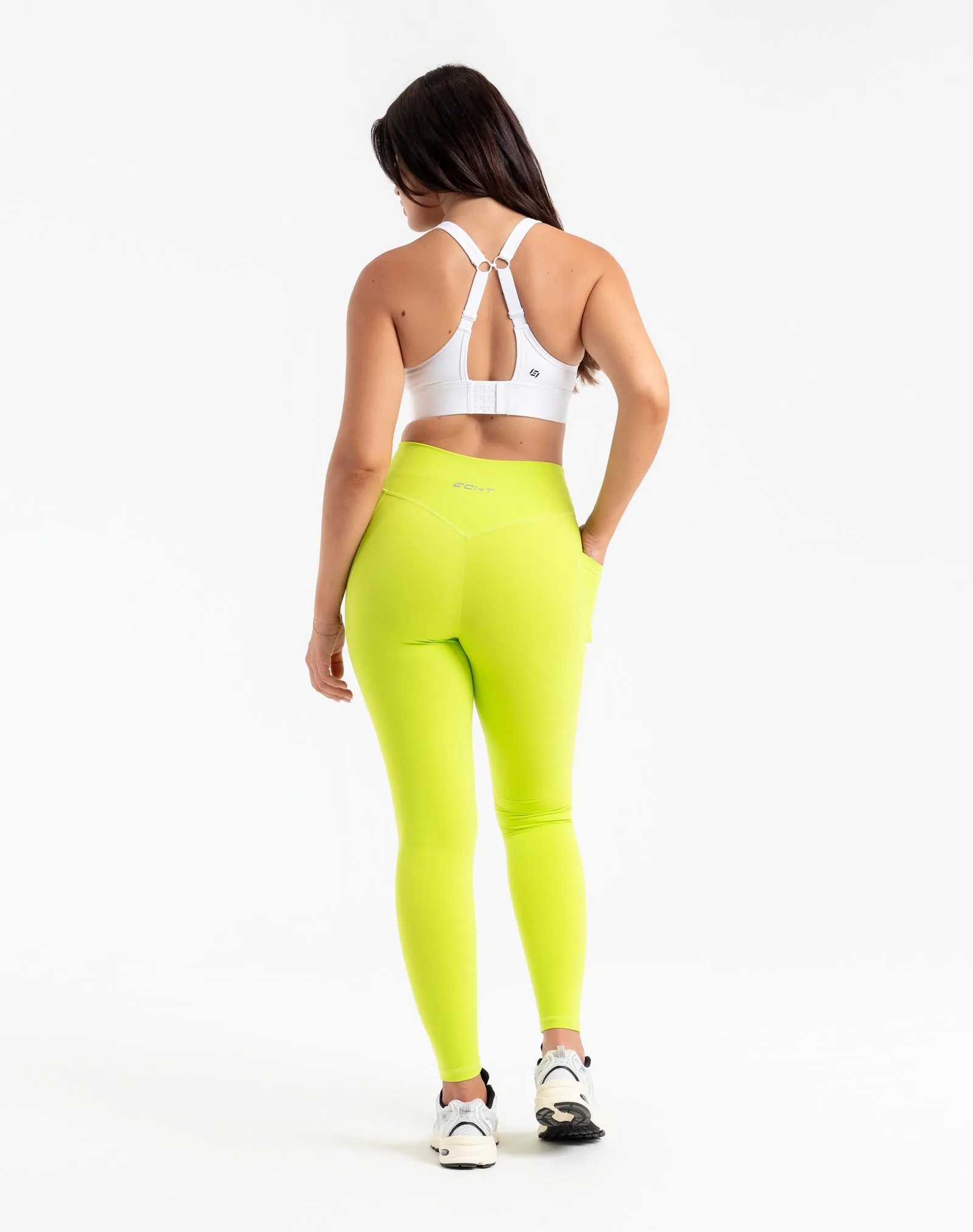 Ascend Pocket Leggings 28" - Lime Green