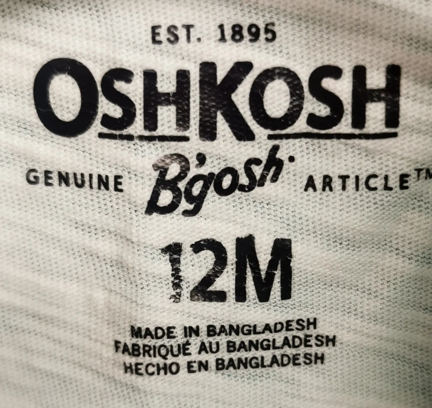 BABY BOY SIZE 12 MONTHS - OSHKOSH, 2 Pack Soft Polo T-shirts EUC B50