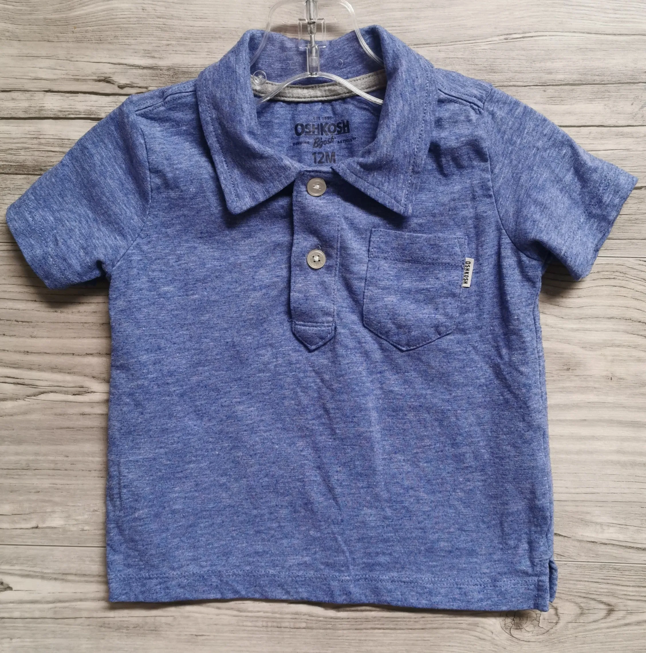 BABY BOY SIZE 12 MONTHS - OSHKOSH, 2 Pack Soft Polo T-shirts EUC B50