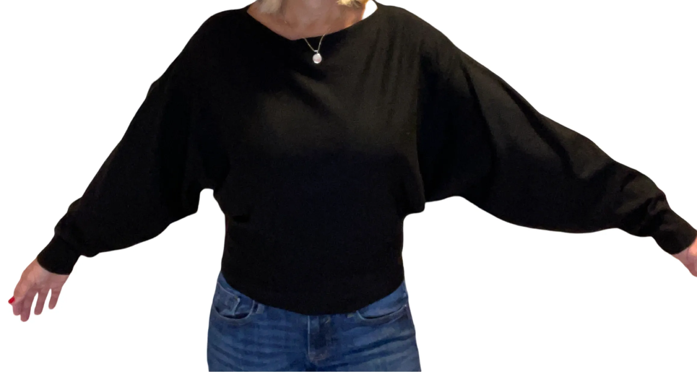 Balloon Sleeve Sweater (Black)