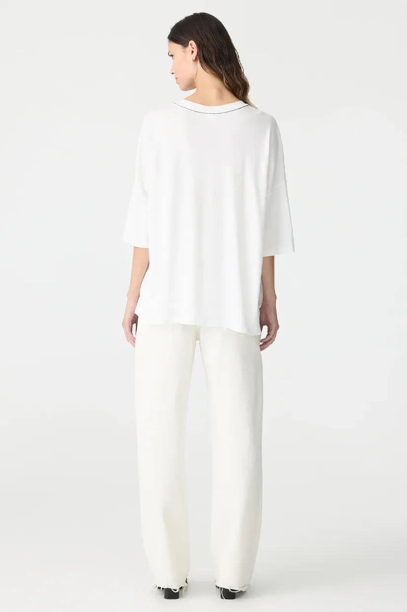 Bassike Slouch Side Step T.shirt - White