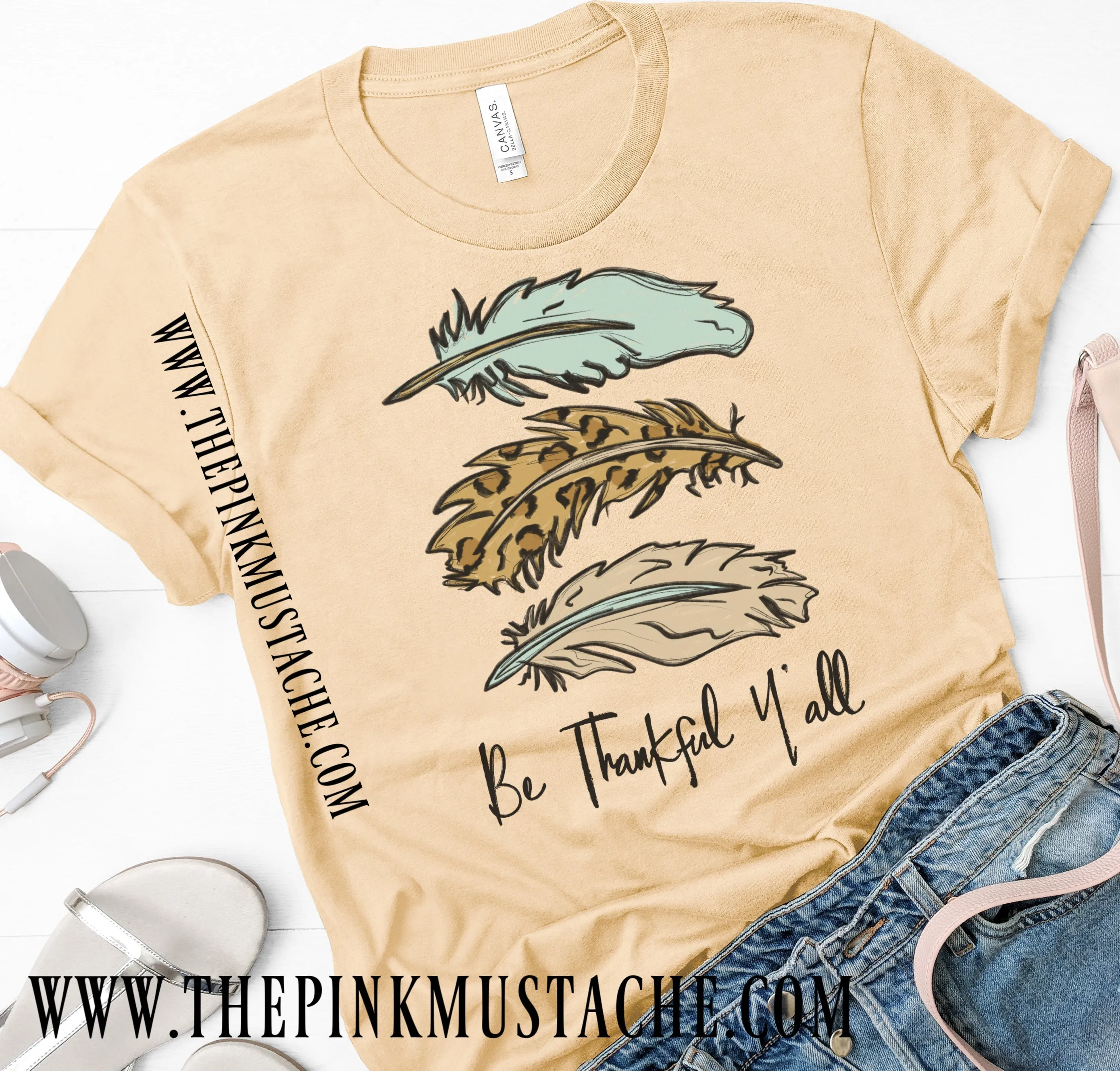 Be Thankful Y'all Bella Canvas Fall T-Shirt/ Fall Shirts for Moms and Kids