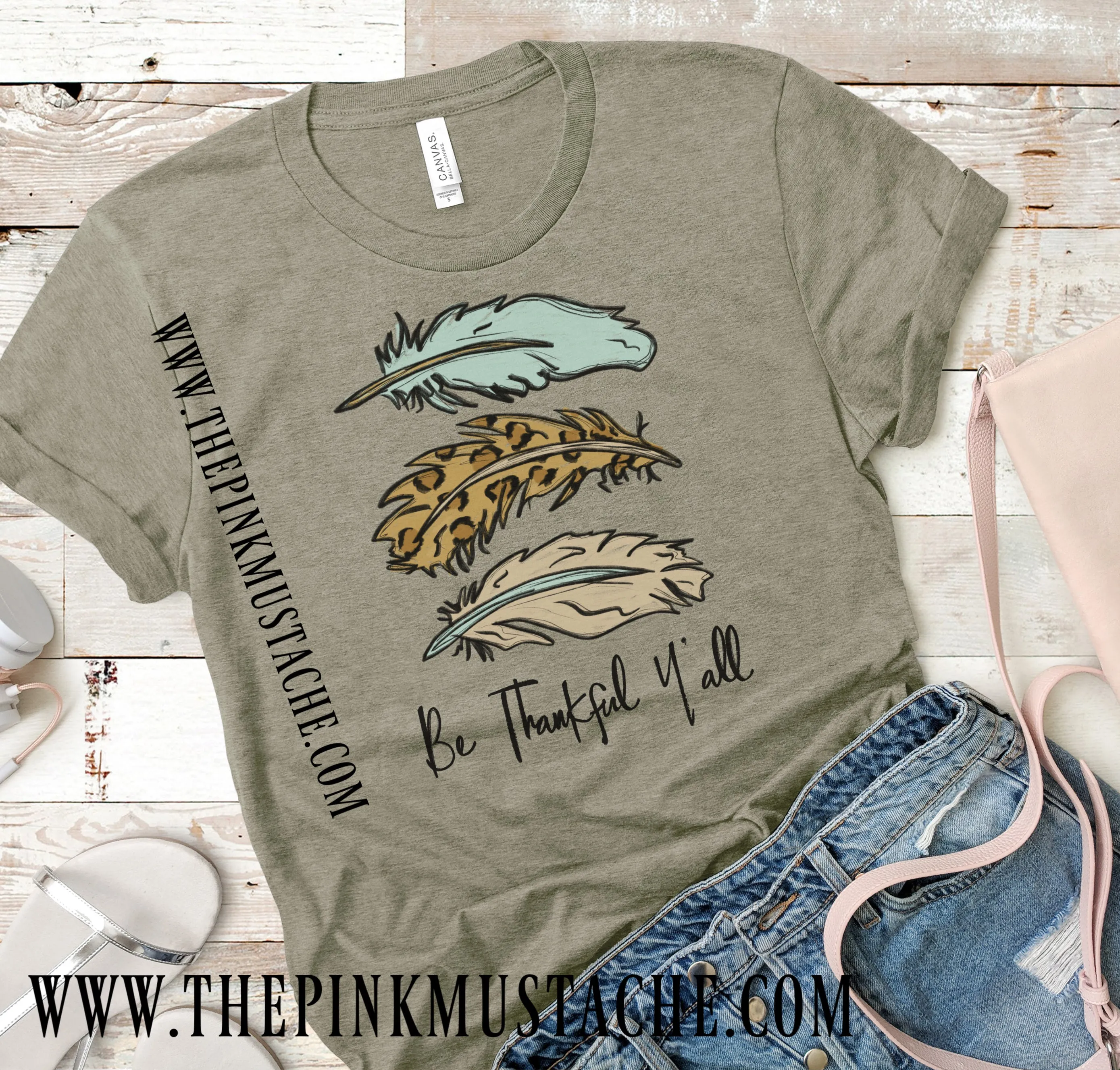 Be Thankful Y'all Bella Canvas Fall T-Shirt/ Fall Shirts for Moms and Kids