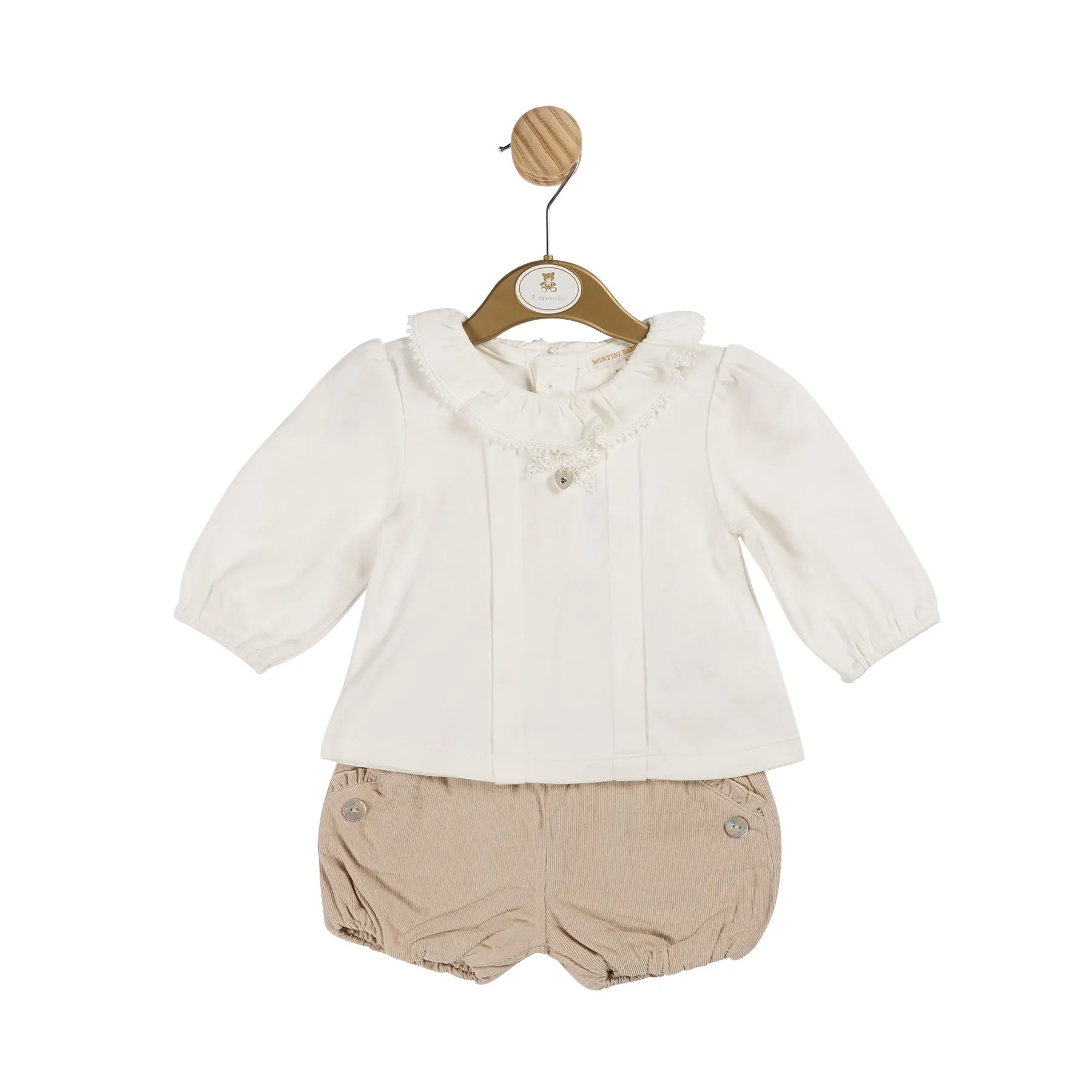 Beige Needlecord Top and Bloomers