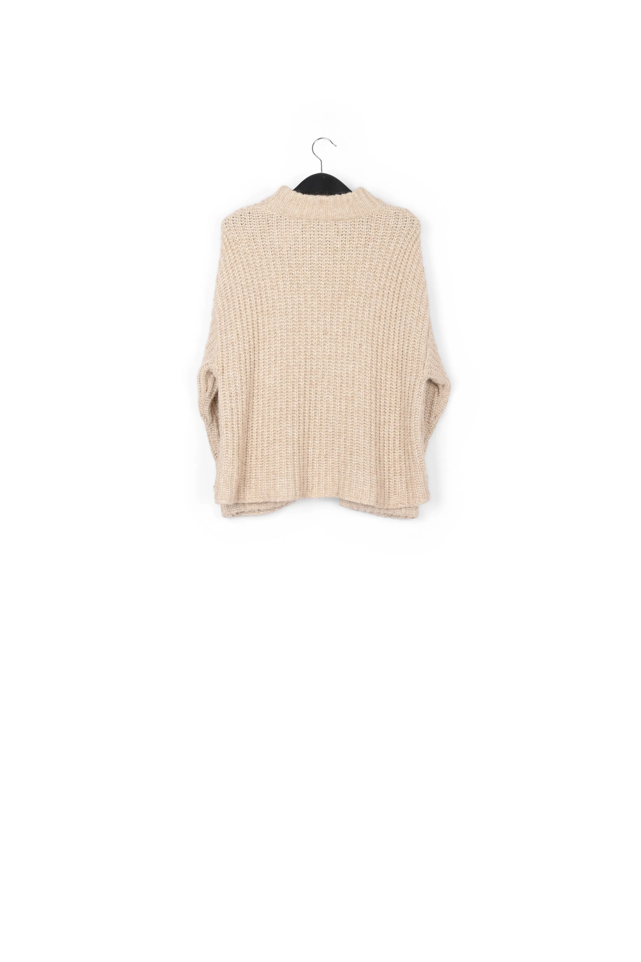 Beige ribbed-knit sweater