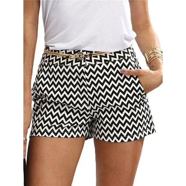 Black and White Mid Shorts