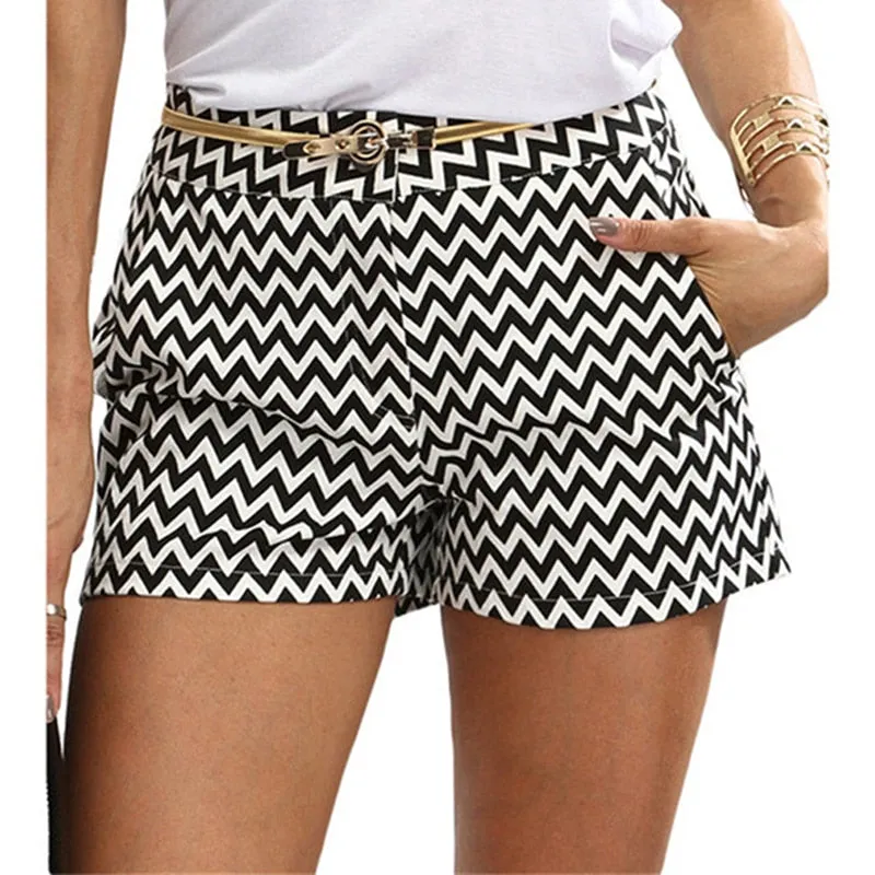 Black and White Mid Shorts