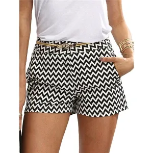 Black and White Mid Shorts
