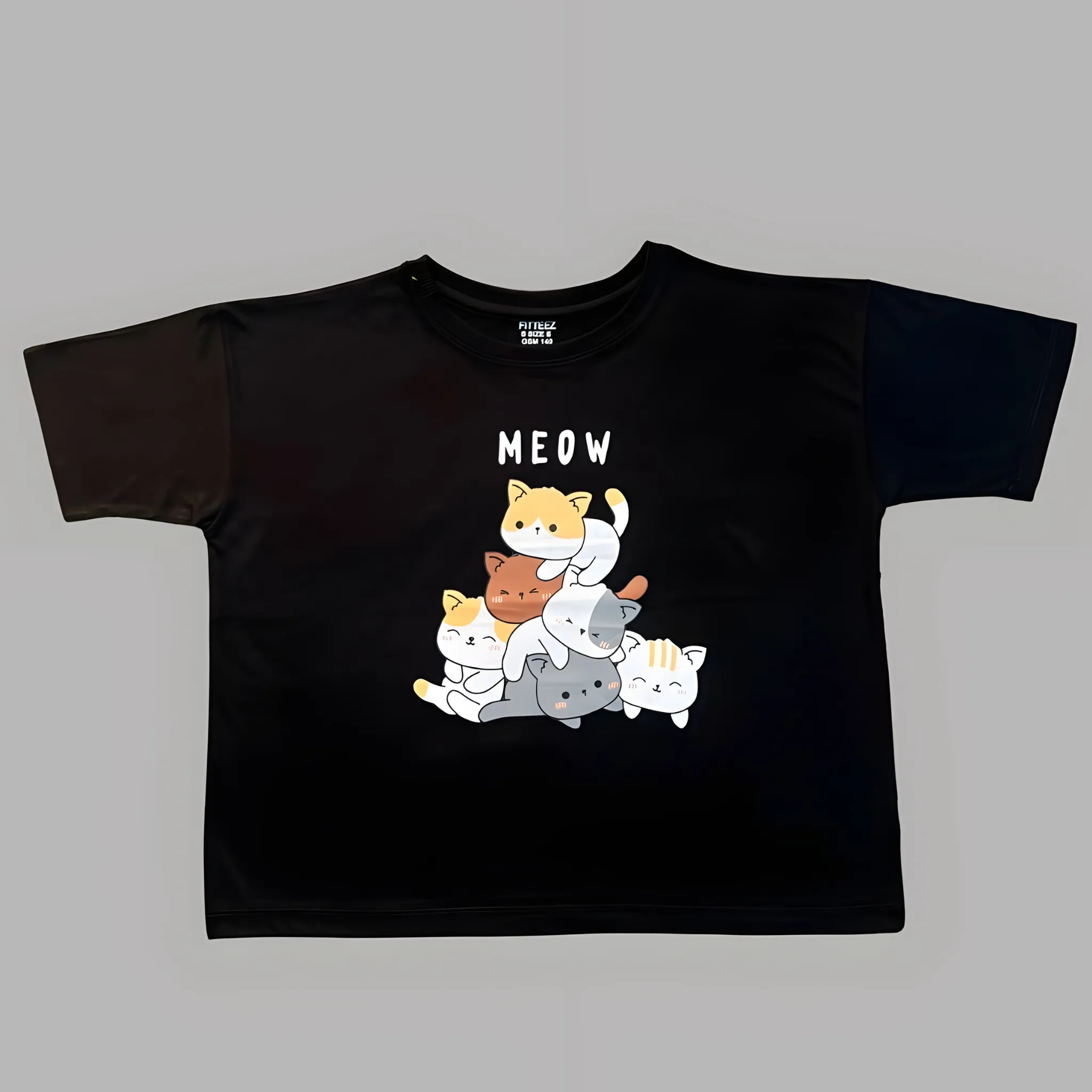BLACK COTTON TEE-FT