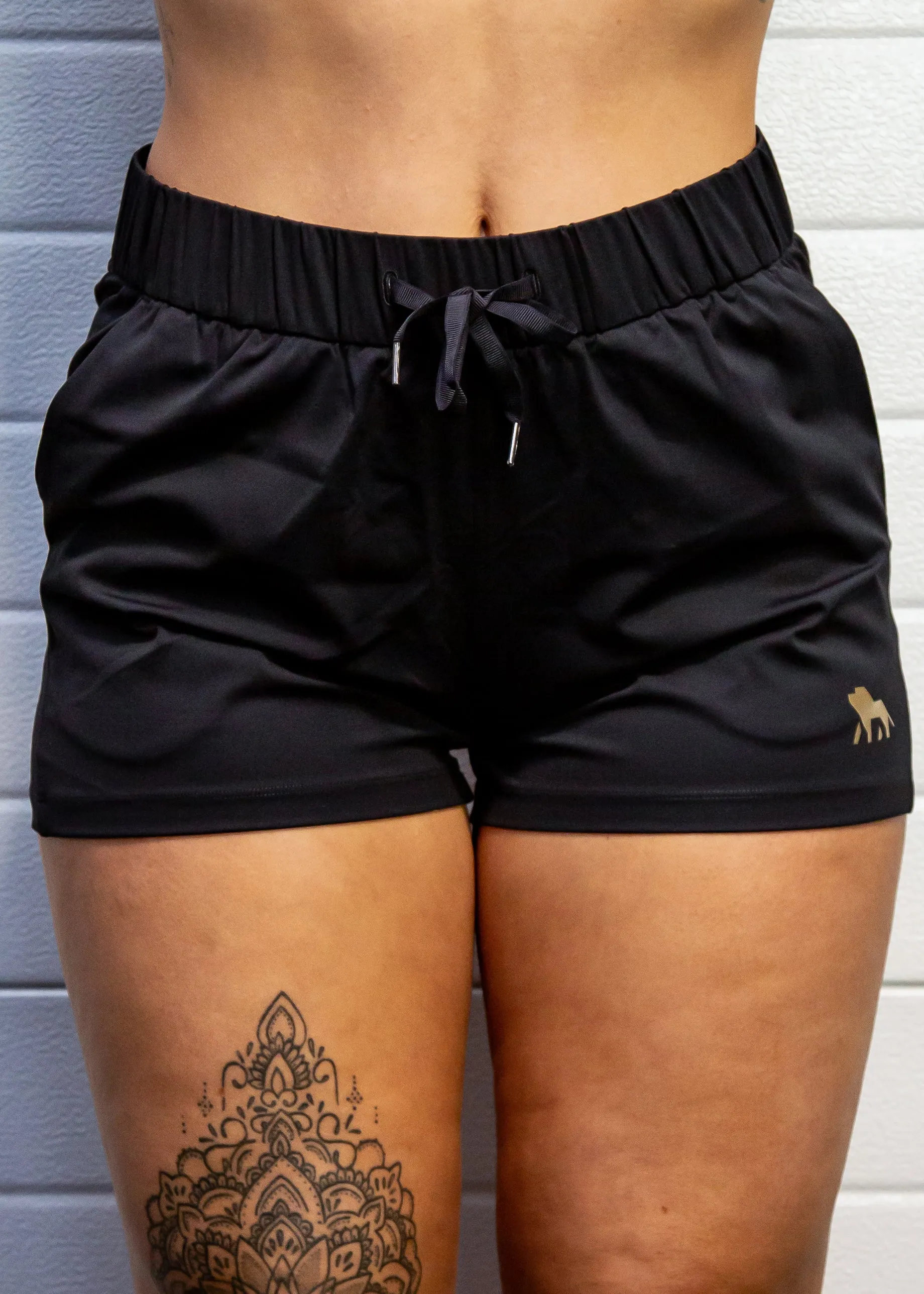 Black loose fit shorts