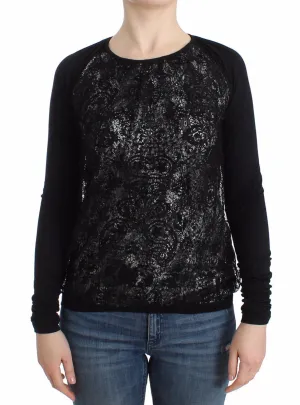 Black Modal Longsleeved Top Jumper Blouse