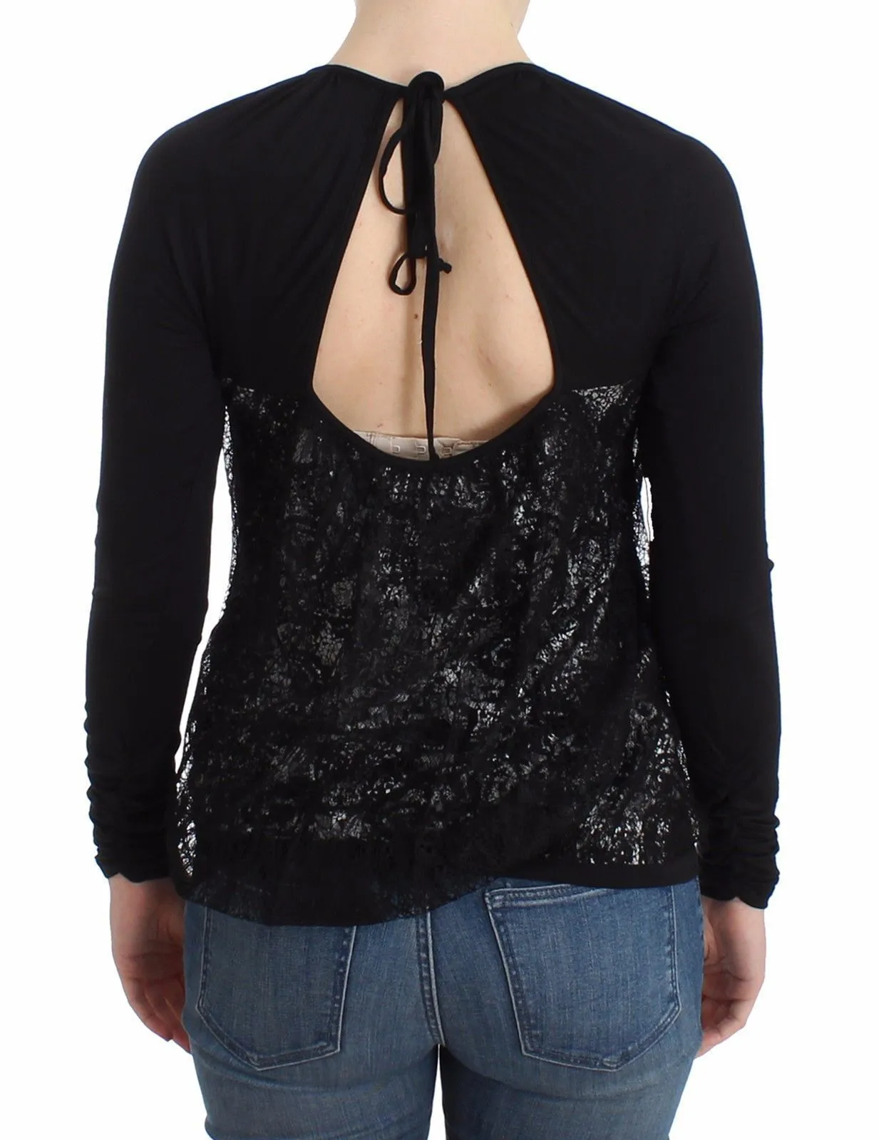 Black Modal Longsleeved Top Jumper Blouse