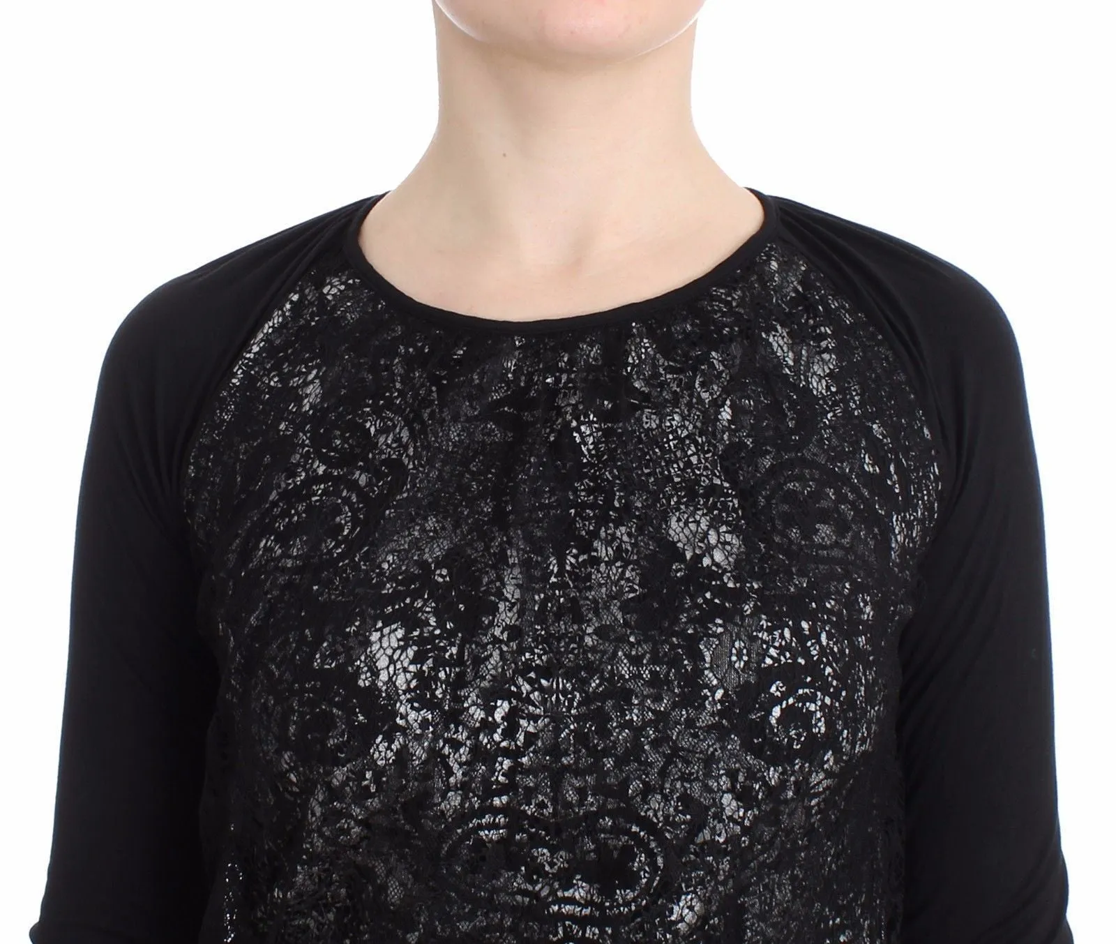 Black Modal Longsleeved Top Jumper Blouse