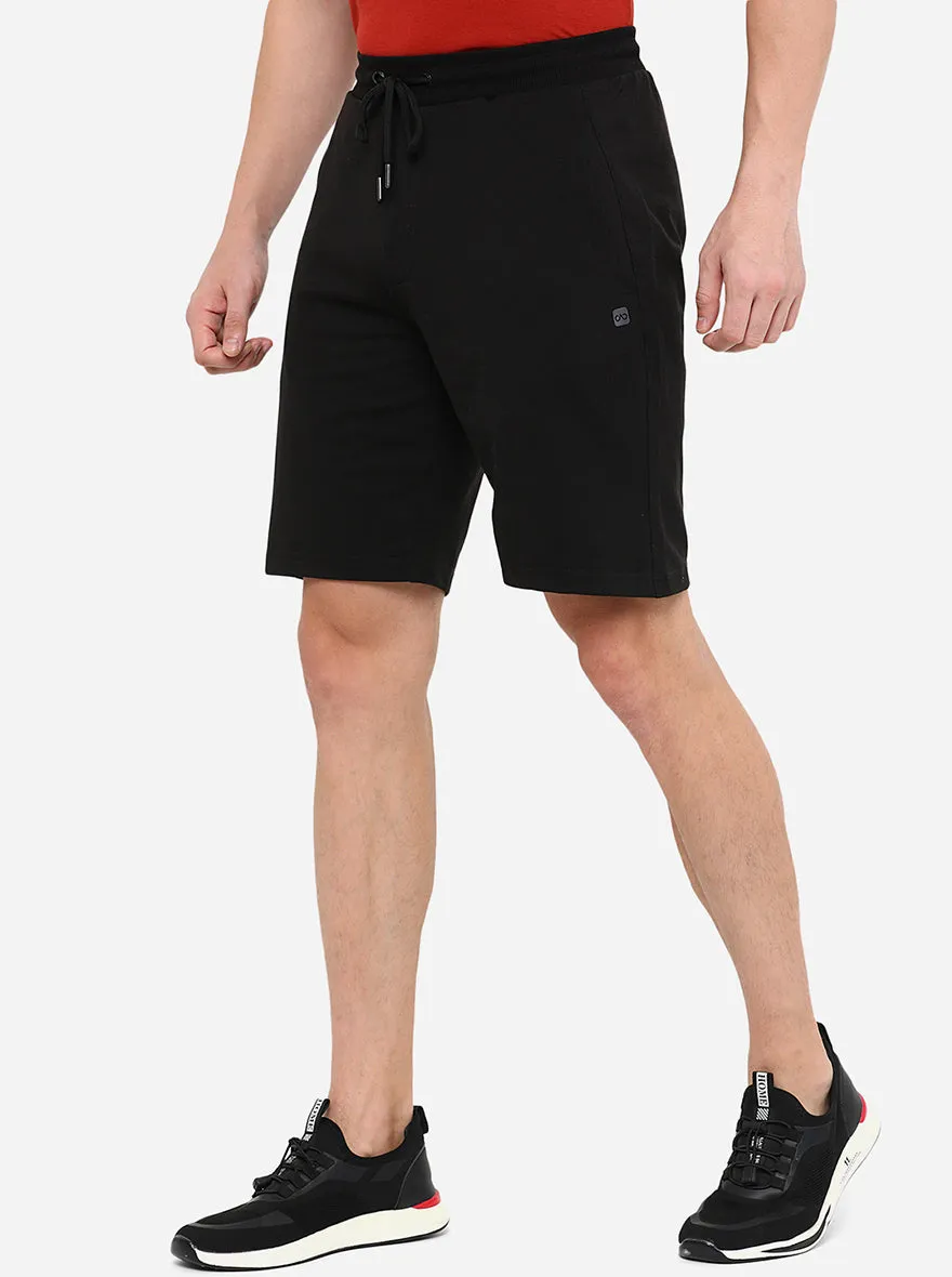 Black Solid Regular Fit Shorts | JadeBlue