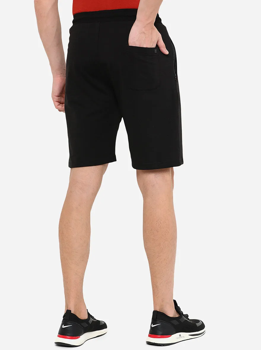 Black Solid Regular Fit Shorts | JadeBlue