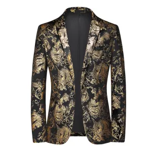 Blazer vintage bronzant à boutonnage simple